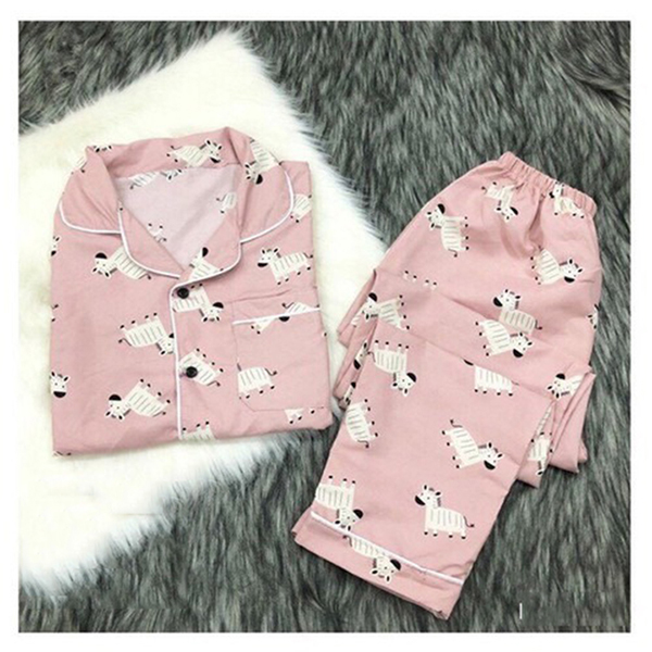 Bộ pijama dài tay chất kate Thái mềm mại nhiều họa tiết