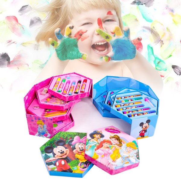 Bộ bút chì màu xoay 4 tầng 46 món ngộ nghĩnh cho bé
