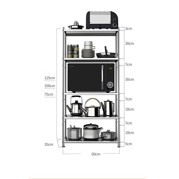Tăng khả năng lưu trữ và sắp xếp đồ dùng nhà bếp, giúp tiết kiệm không gian khi đến lượt nấu nướng.